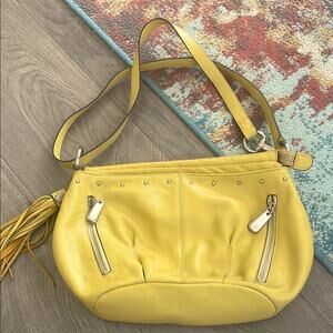 B Makouski woman's Yellow medium Leather Shoulder Bag